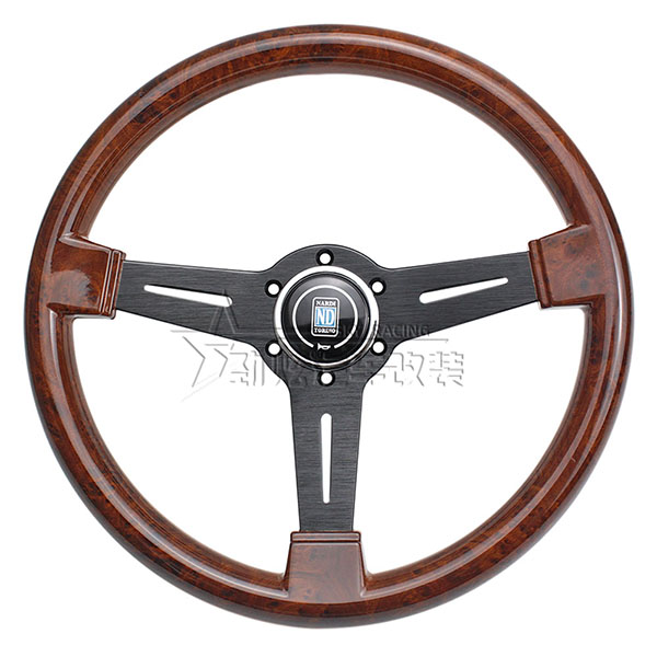 NRDI modified imitation wood steering wheel black frame ABS racing 14-inch steering wheel