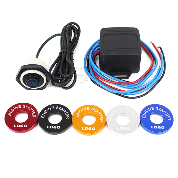 Automobile multicolor ignition power supply circuit switch One-button start button switch