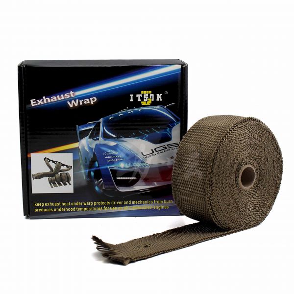 ITSOK Titanium Exhaust Wrap Auto Motor Fiberglass Heat Shield Tape with 6Pcs Stainless Ties 